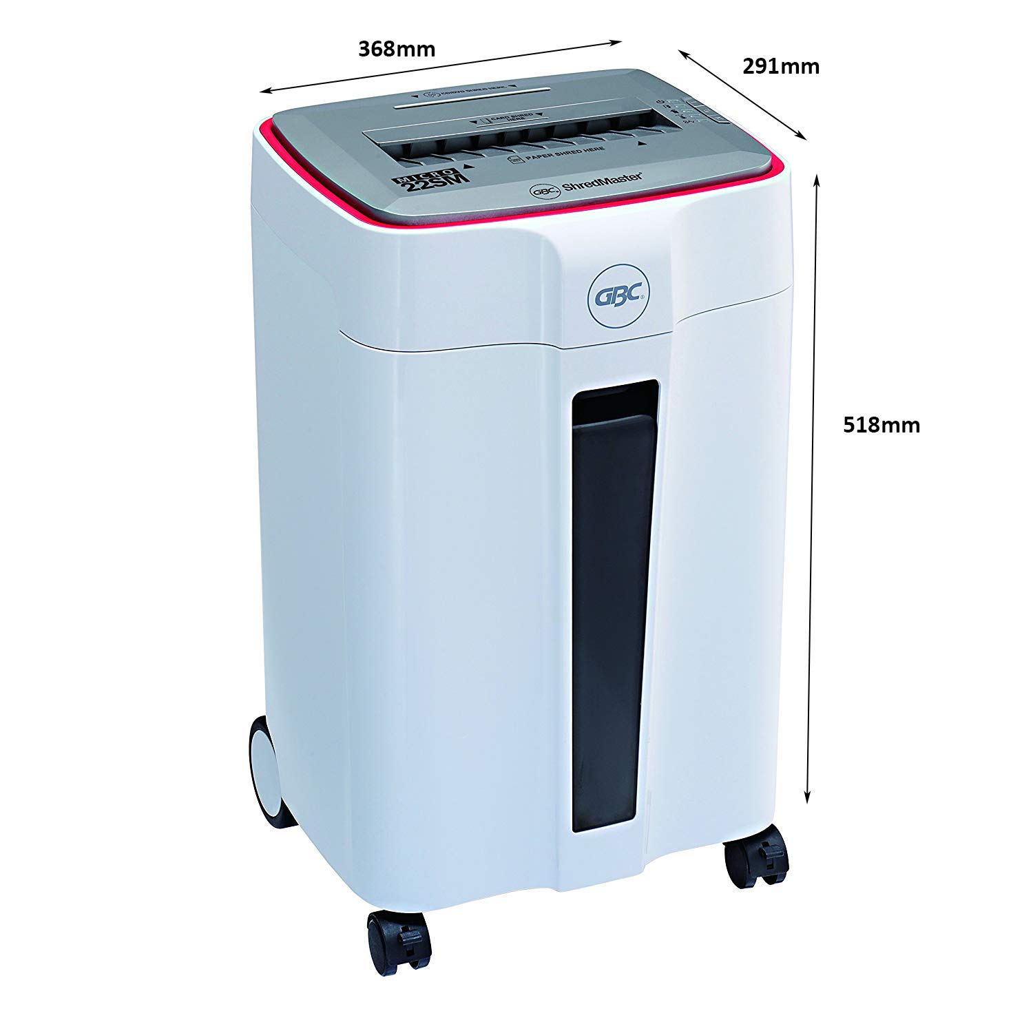 GBC Shredmaster 22SM micro cut paper shredder measurement