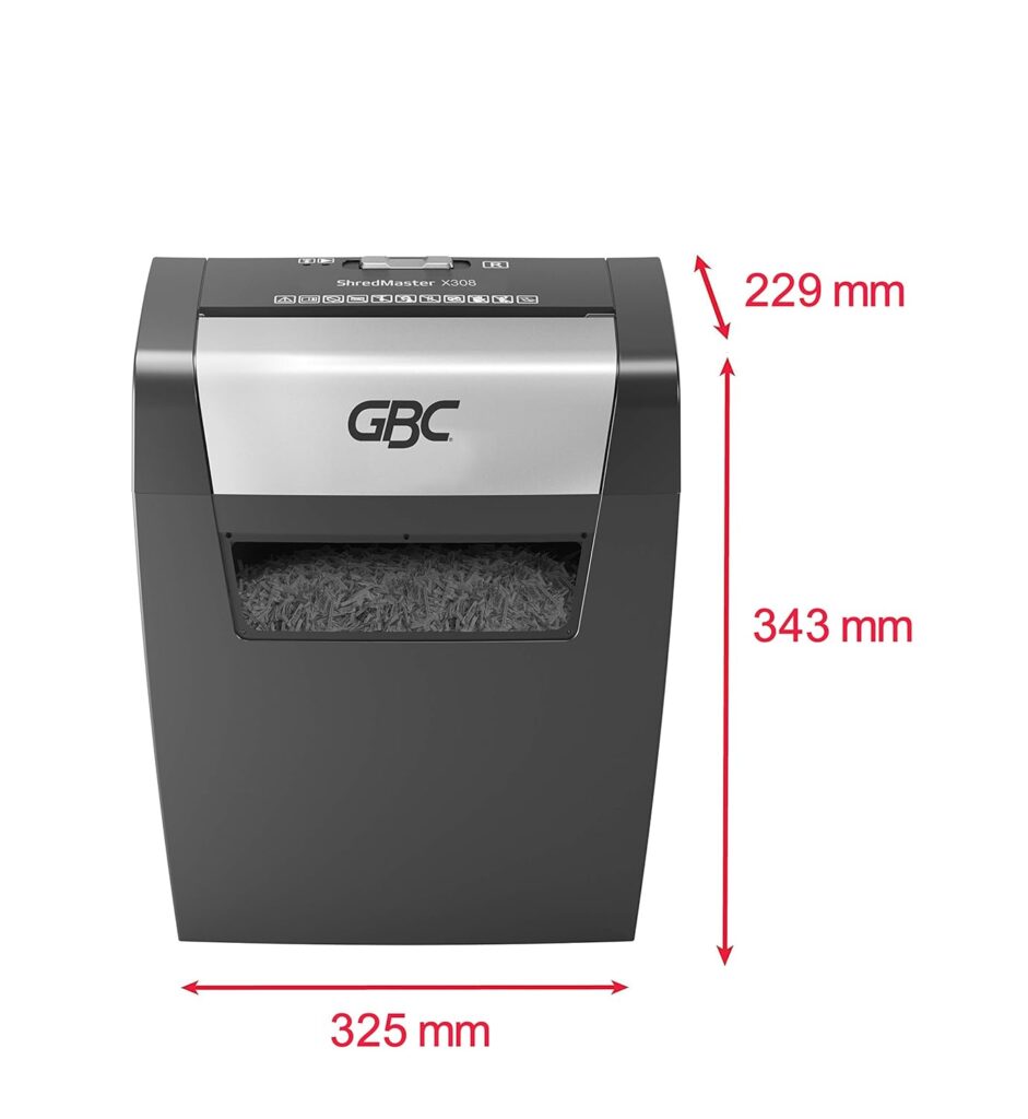 GBC ShredMaster X308 CROSS CUT PAPER SHREDDER Mesurement