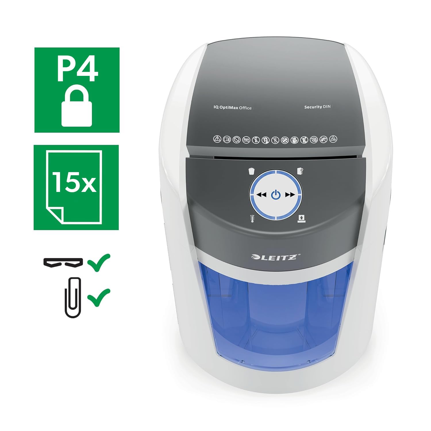 Leitz Cross Cut Shredder 15 Sheet Capacity, 35L Bin