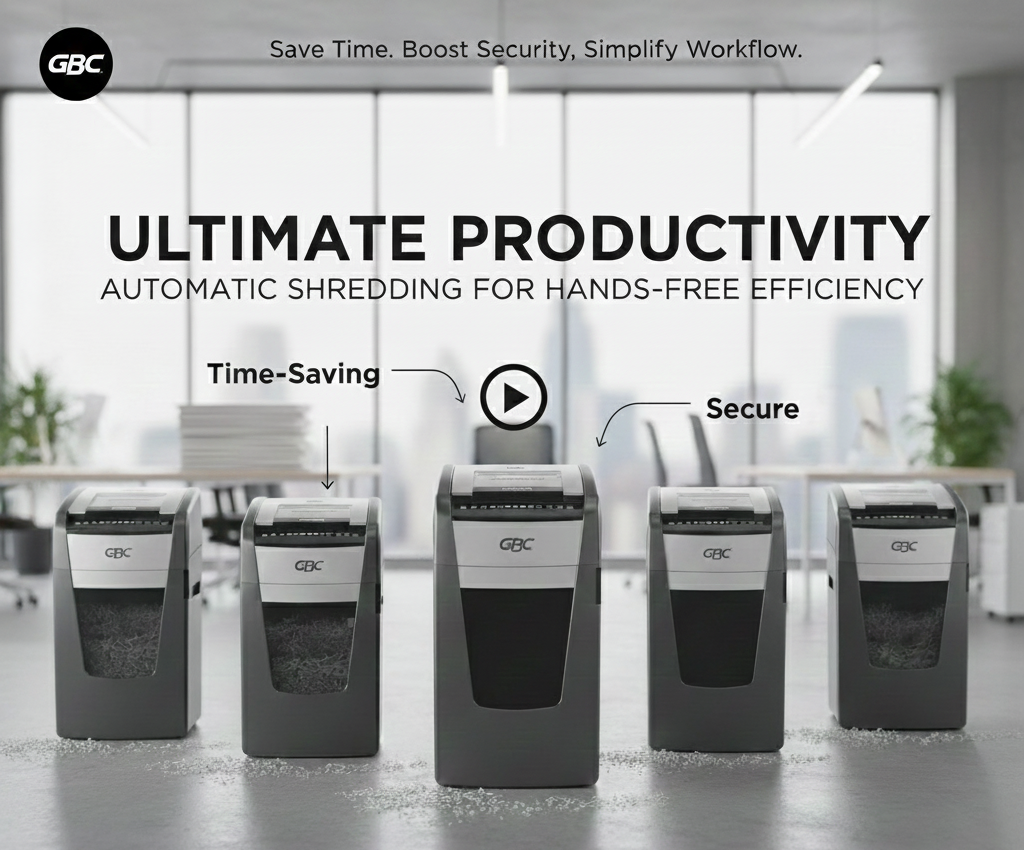 gbc auto feed shredder